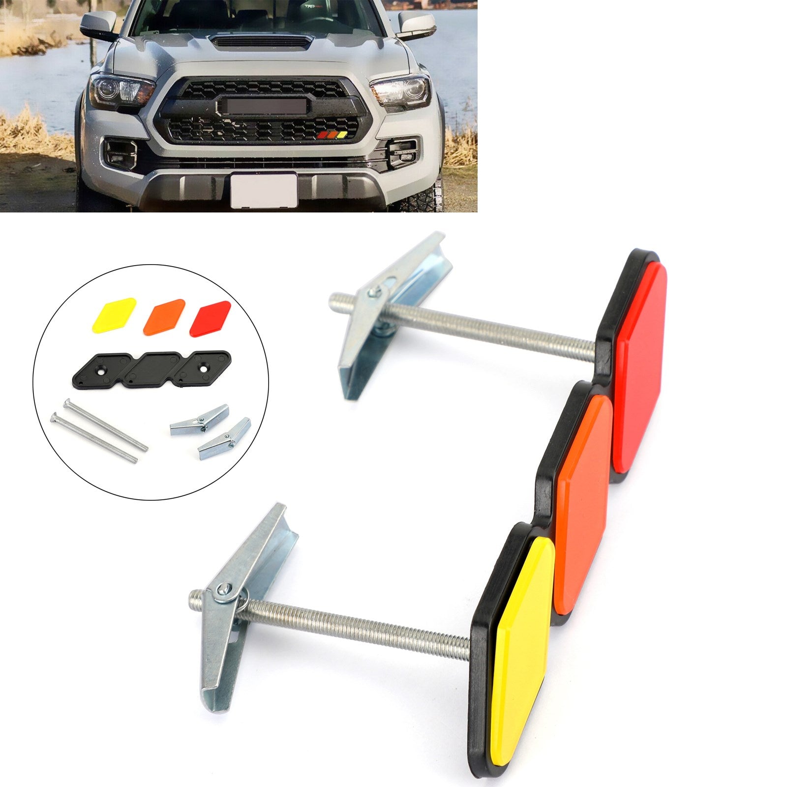 Yellow/Orange/Red Front Grill Badge For Toyota Tacoma 4Runner Tundra - 0
