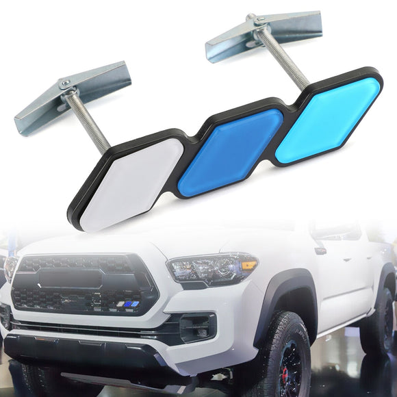 Toyota Tacoma 4Runner Tundra quads White/Blue Badge Front Grille Embelm