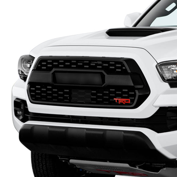 Emblema da grade TRD para Tacoma Tundra 4Runner Vermelho/Preto/Emblema da grade frontal cromada