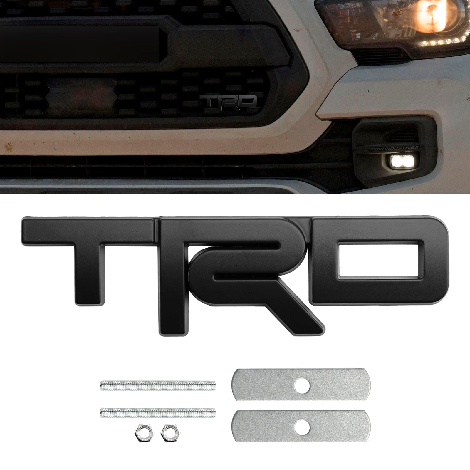 TRD Grille Badge For Tacoma Tundra 4Runner Red / Black / Chrome Front Grill Emblem