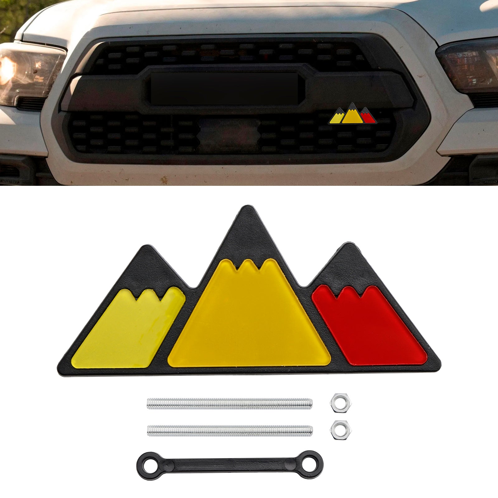 Tri-Color Grille Badge Emblem for Toyota Tacoma Tundra Red Scheme