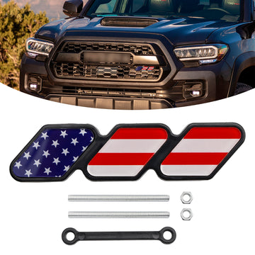 Toyota Tacoma Tundra 4Runner Front Bumper Grill Badge Bandeira Americana Emblema Colorido