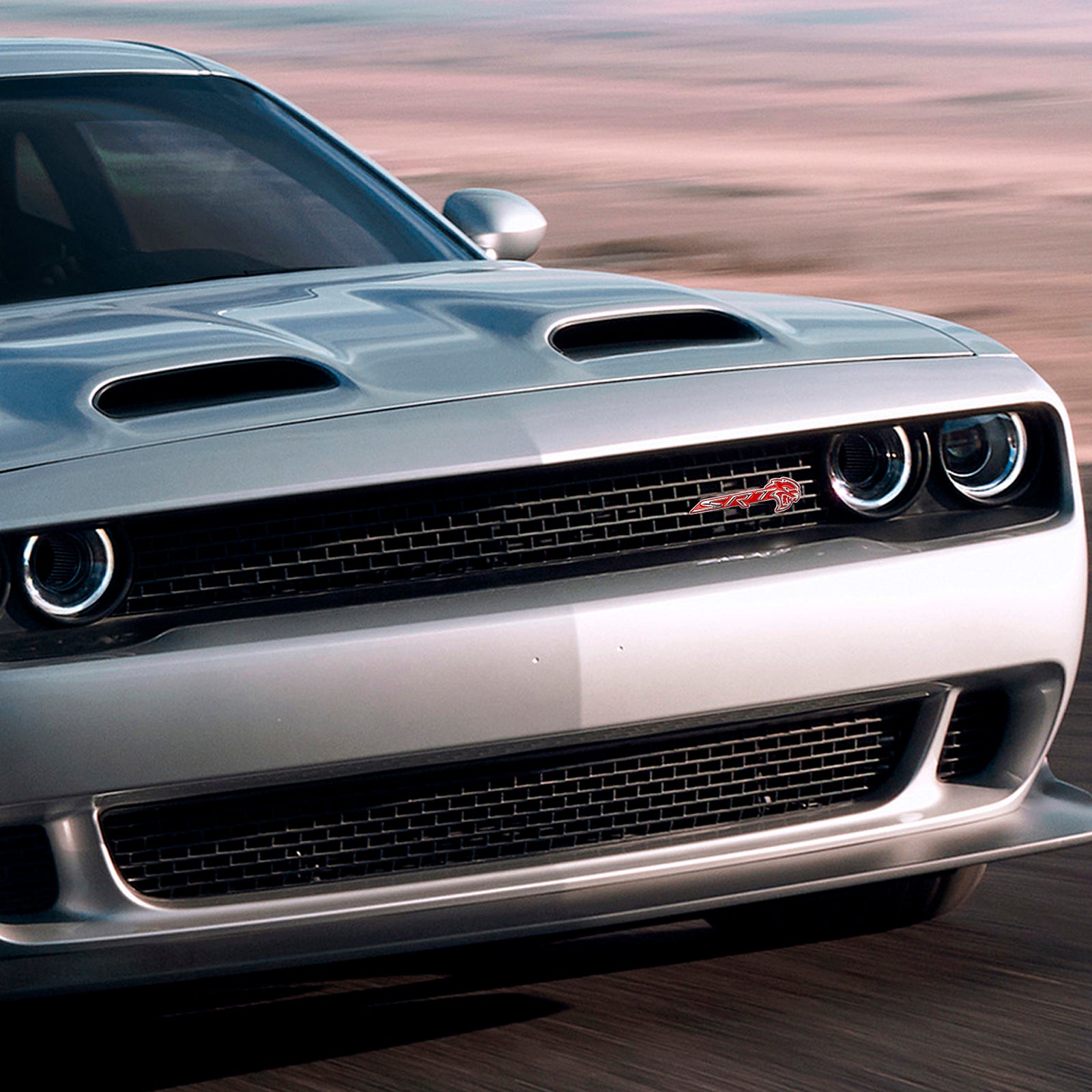 Front Grille SRT Hellcat Emblem For Charger Challenger SRT Chrome Black / Chrome Red / Red Black Badge