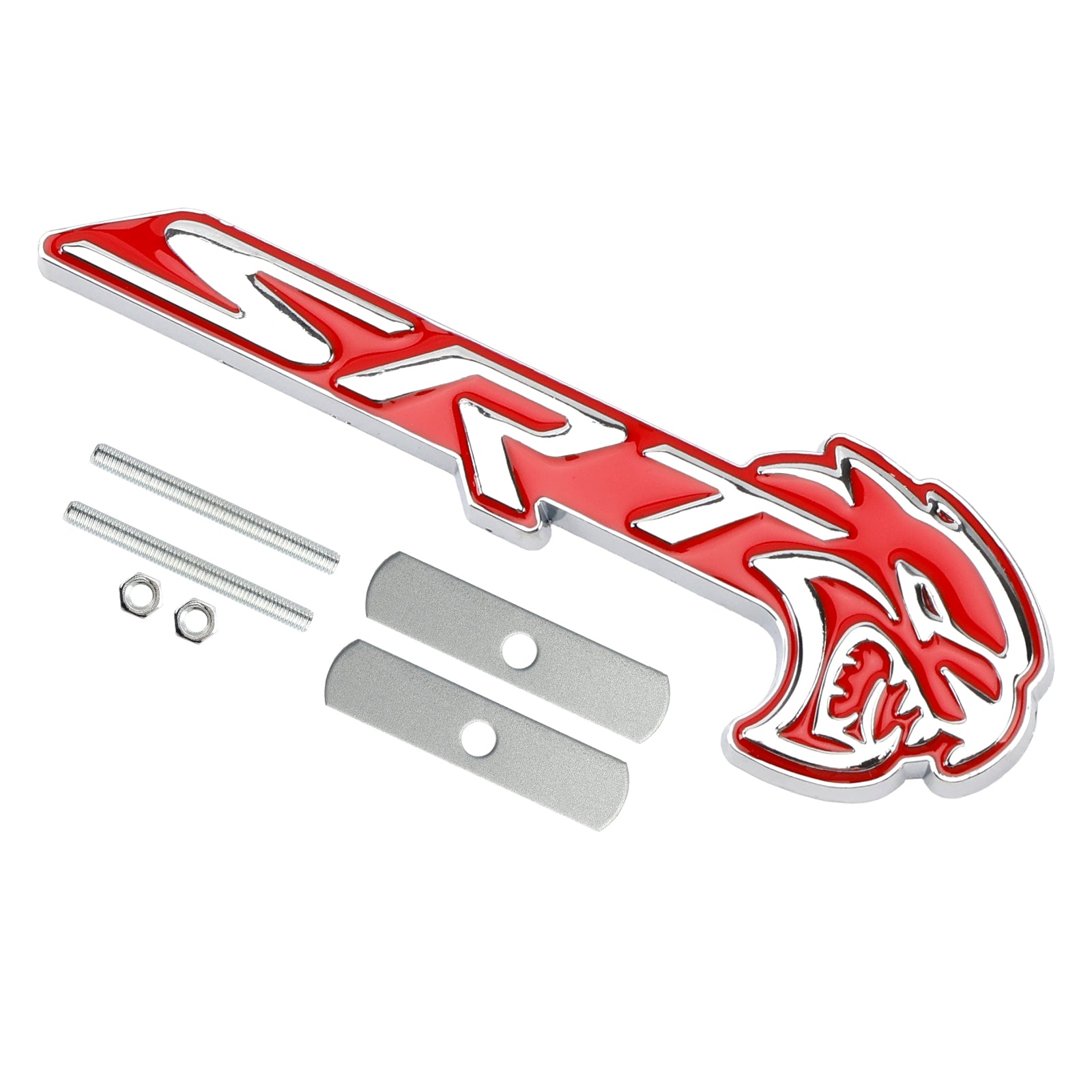 Front Grille SRT Hellcat Emblem For Charger Challenger SRT Chrome Black / Chrome Red / Red Black Badge