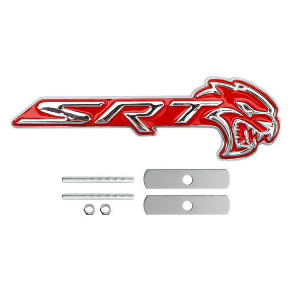 Emblema da grade dianteira SRT Hellcat para carregador Challenger SRT emblema cromado preto/vermelho cromado/vermelho preto