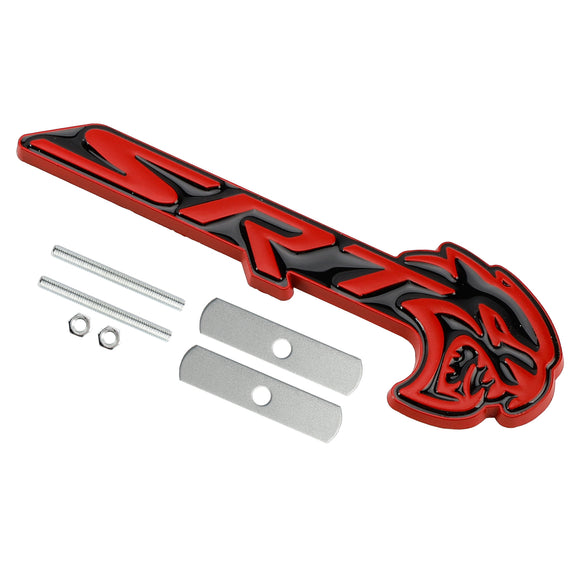 Emblema da grade dianteira SRT Hellcat para carregador Challenger SRT emblema cromado preto/vermelho cromado/vermelho preto