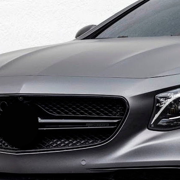 AMG vorderer vertikaler Streifen, allgemeines Grill-Emblem für Mercedes-Benz Kühlergrill, Chrom/Rot/Schwarz, AMG-Aufkleber