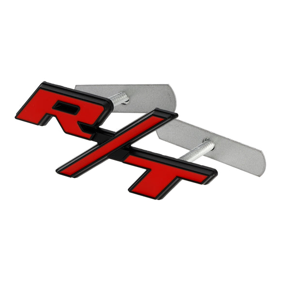 R/T-badge voorbumpergrille-embleem voor Dodge Charger Challenger rood/chroom/zwart/rood-zwarte badge