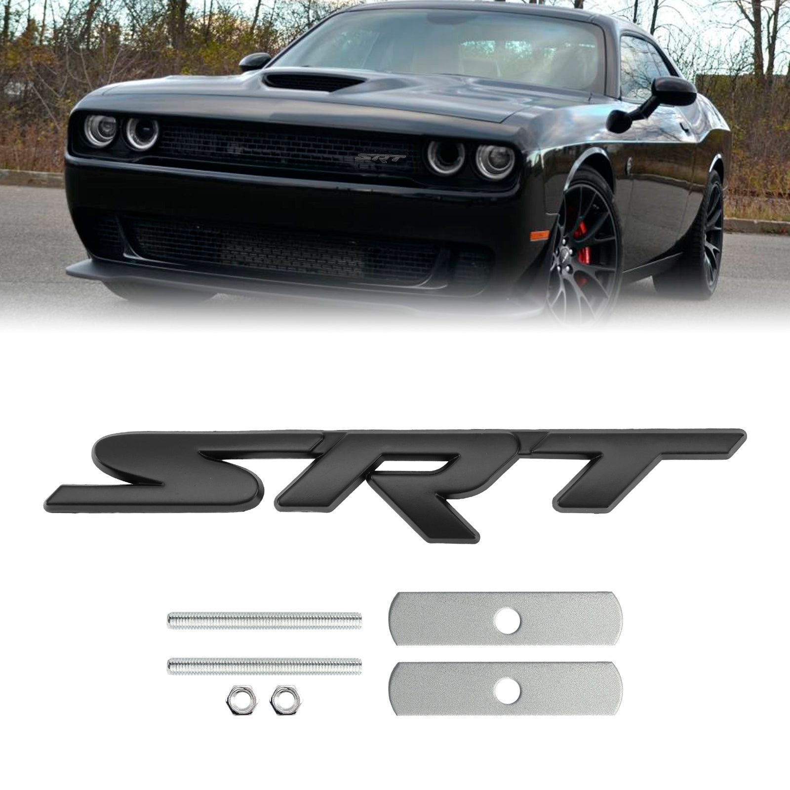 Red Front Grille SRT Emblem For Charger Challenger SRT Red / Chrome / Black Decal Badge