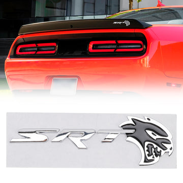 Comprar preto-cromado Emblema do decalque da porta traseira SRT Hellcat para Dodge Durango Charger Challenger Emblema da tampa do porta-malas