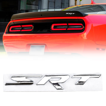 Comprar cromo Emblema do decalque da porta traseira traseira SRT para Dodge Durango Charger Challenger Emblema da tampa do porta-malas