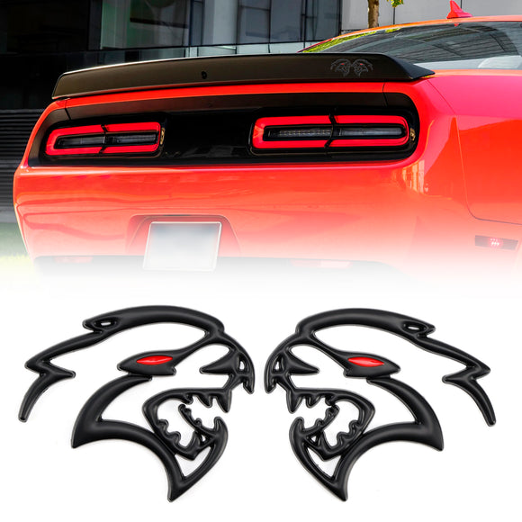 2x Hellcat Fender Side Emblem Badge Decal for Dodge Durango Charger Challenger SRT Hellcat Black
