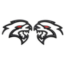 2x Hellcat Fender Side Emblem Badge Decal for Dodge Durango Charger Challenger SRT Hellcat Black-9