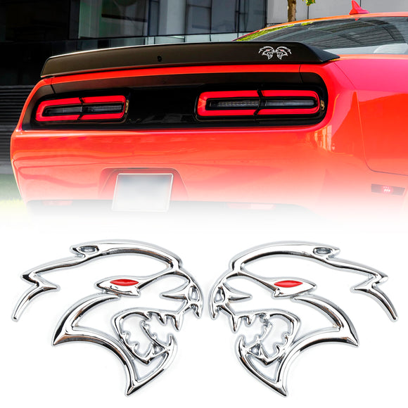 2x Hellcat Fender Side Emblem Badge Decal for Dodge Durango Charger Challenger SRT Hellcat Black