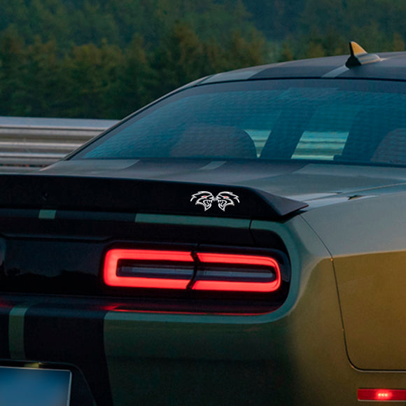 2x Hellcat Fender Side Emblem Badge Decal for Dodge Durango Charger Challenger SRT Hellcat Black