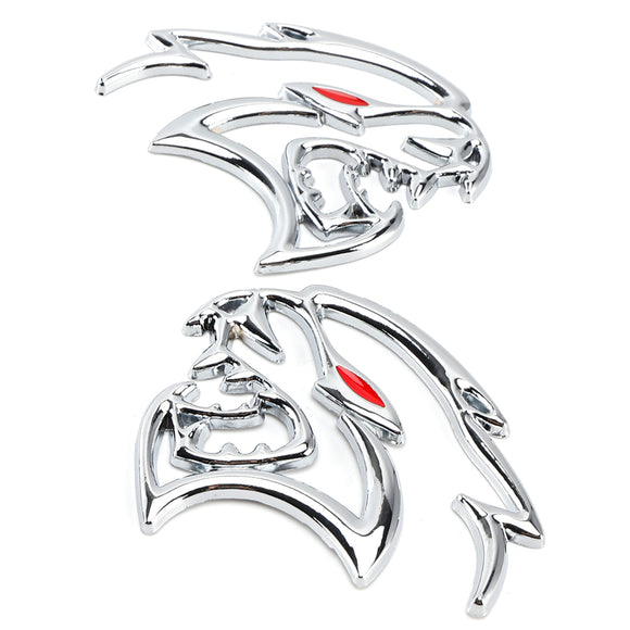 2x Hellcat Fender Side Emblem Badge Decal for Dodge Durango Charger Challenger SRT Hellcat Black