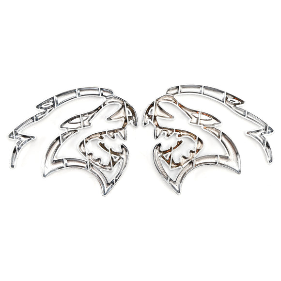 2x Hellcat Fender Side Emblem Badge Decal for Dodge Durango Charger Challenger SRT Hellcat Black