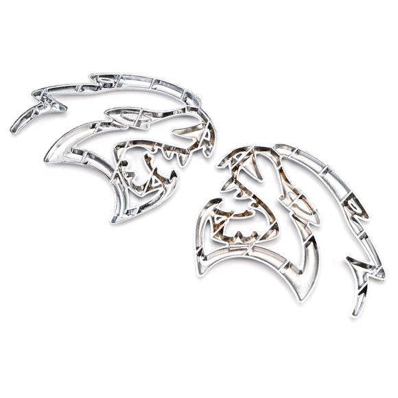 2x Hellcat Fender Side Emblem Badge Decal for Dodge Durango Charger Challenger SRT Hellcat Black