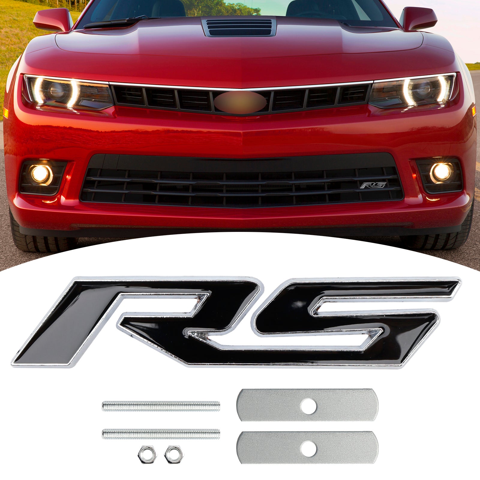 Front Grille RS Emblem Decal Badge for Chevrolet Chevy Camaro Impala Malibu Holden