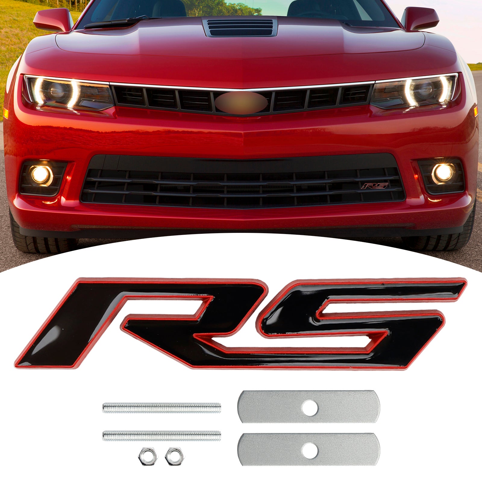Front Grille RS Emblem Decal Badge for Chevrolet Chevy Camaro Impala Malibu Holden
