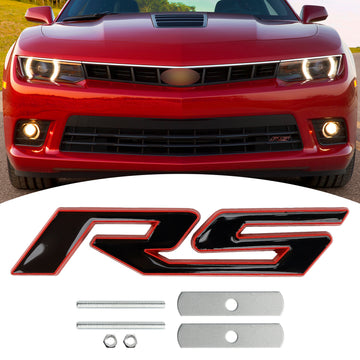 Kopen rood-zwart Grille RS embleem sticker badge voor Chevrolet Chevy Camaro Impala Malibu Holden
