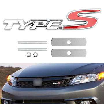 Emblema da grade frontal TYPE-S para emblema do decalque Honda