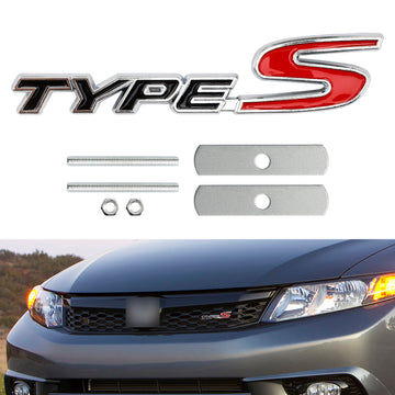 Comprar preto-branco Emblema da grade frontal TYPE-S para emblema do decalque Honda
