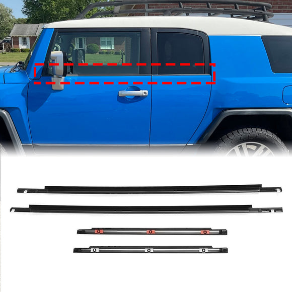 2007–2014 Toyota FJ Cruiser 4 Stück Fensterleiste Zierleiste Dichtungsgürtel Dichtungsstreifen 68162–35073 68164–35041