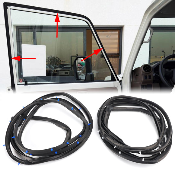 1999-2007 Toyota Land Cruiser 79 Series HZJ HDJ FZJ 2X Front Door Rubber Seal Set 6786160110 6786260110