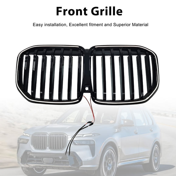 Zwart Enkele Lijn Voorbumper Grille Grill Fit BMW X7 G07 2023-2026 W/LED
