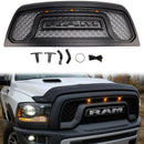2010-2018 Dodge Ram 2500 3500 Rebel Style Grill Front Bumper Black Replacement Grille W/ LED-3