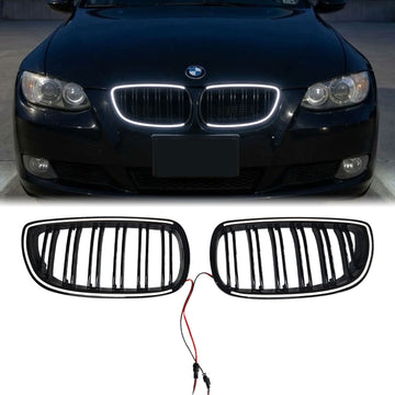 2006–2010 BMW E92 E93 Pre-LCI Coupé/Cabrio Doppellinie Nieren-LED-Grill Frontstoßstange Schwarzer Kühlergrill