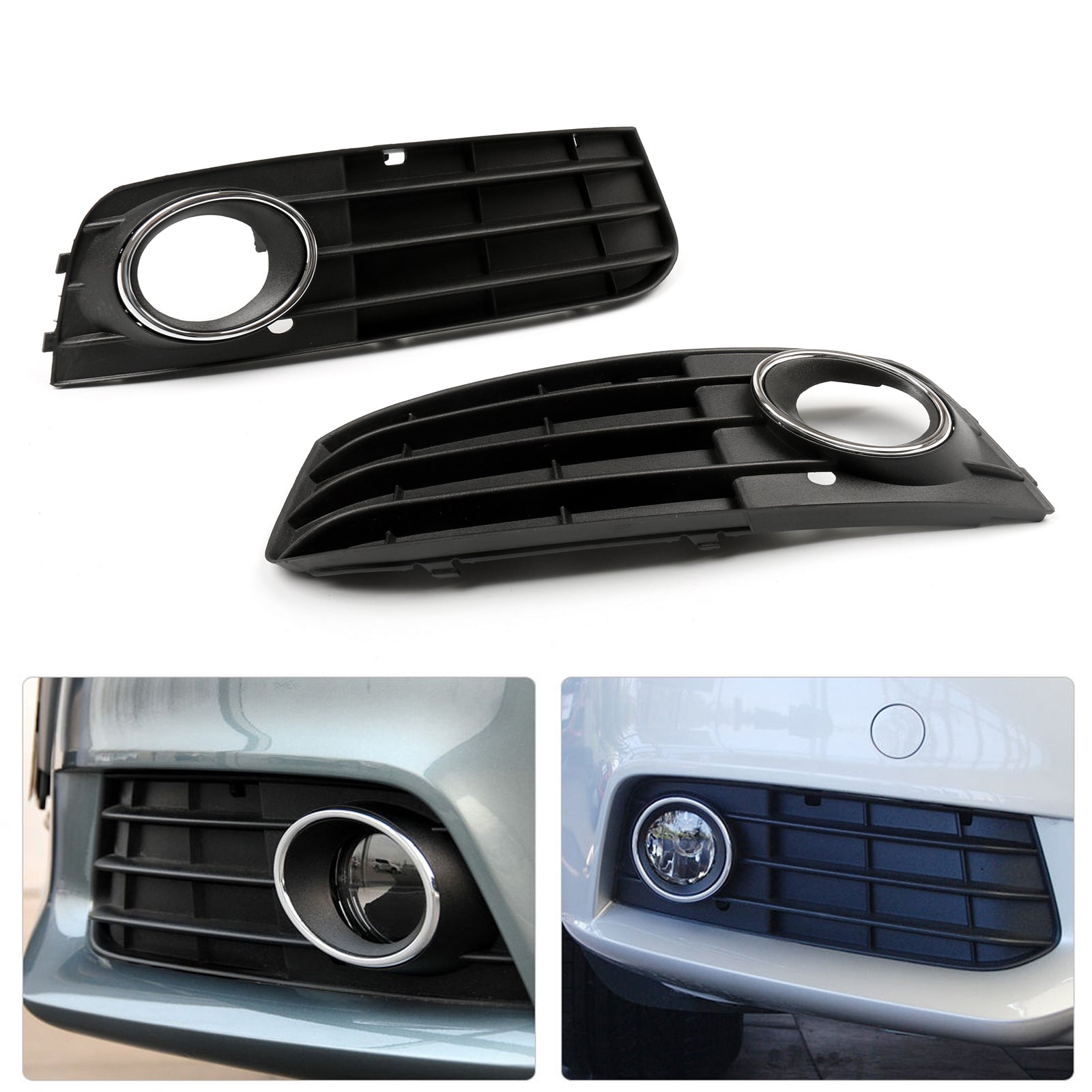 Audi 2009-2012 A4 B8 LH+RH parrillas de luz antiniebla cromadas en forma de panal