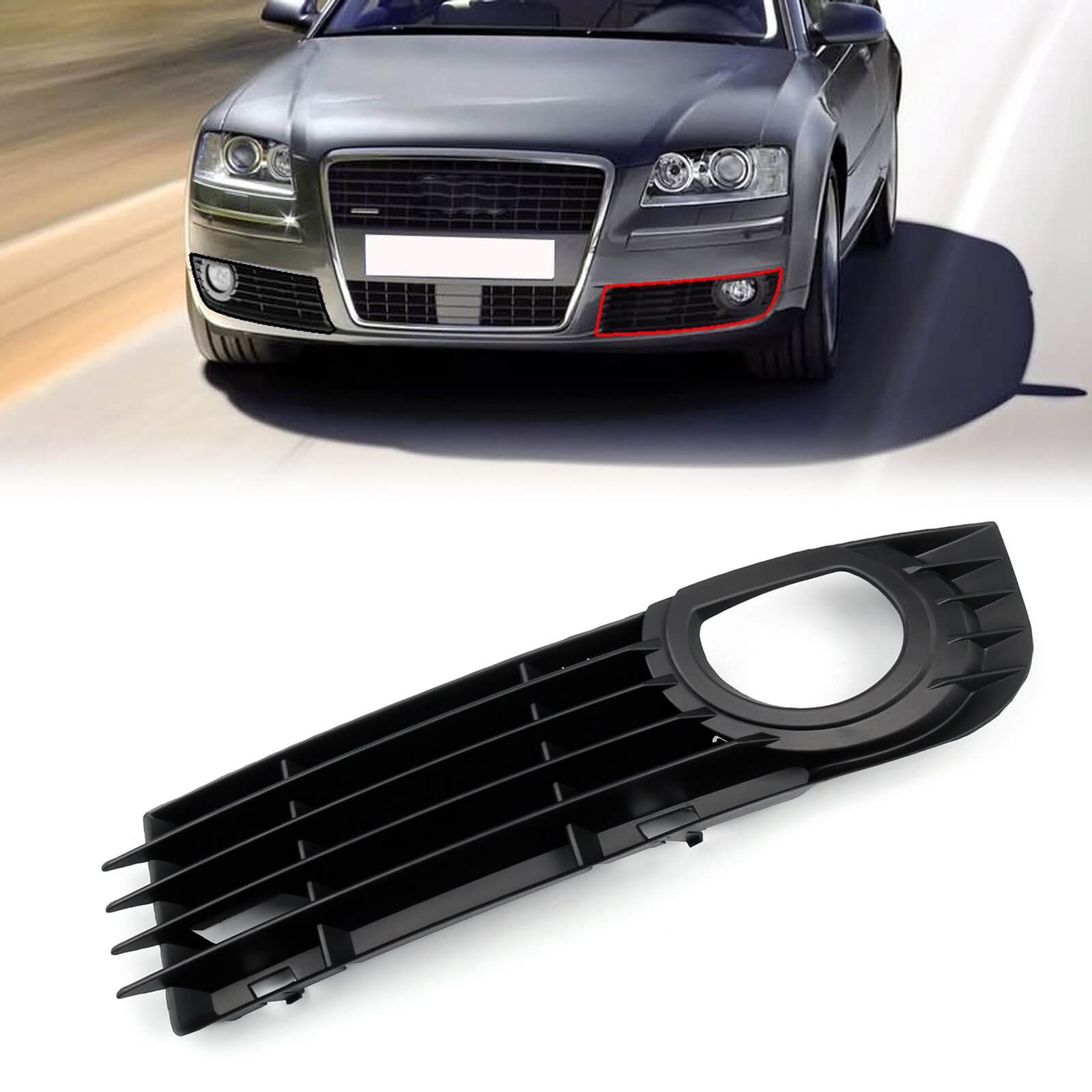 Grille de pare-chocs inférieure de phare antibrouillard avant Audi A8/A8 Quattro 4.2L 6.0L 2006-2008