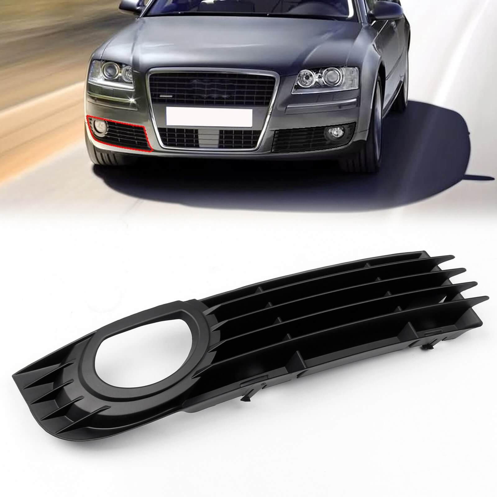 Grille de pare-chocs inférieure de phare antibrouillard avant Audi A8/A8 Quattro 4.2L 6.0L 2006-2008