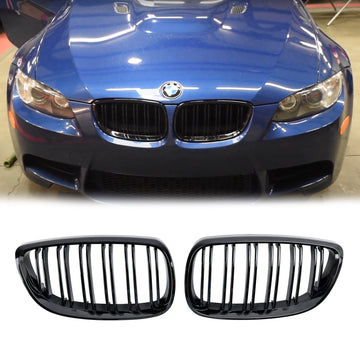 2006–2010 BMW E92 E93 335i/328i/320d/330i/325i/M3 Nierengrill vor dem Facelift, glänzend schwarzer Kühlergrill