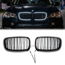 2007-2014 BMW X5 E70/X6 E71 E72 Double lamelles LED Grill pare-chocs avant calandre noire avec anneau en C LED-1