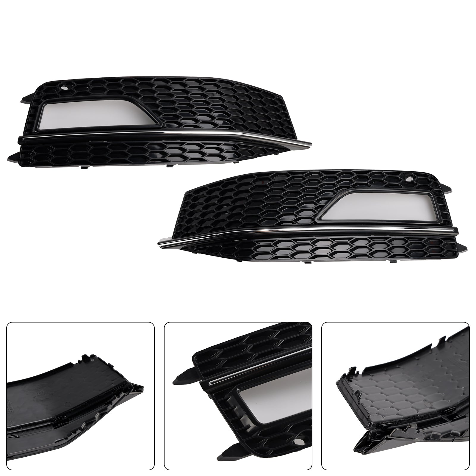 Audi A4 S-line/S4 2013-2016 Griglia a nido d'ape Paraurti anteriore 2 pezzi Griglia di copertura della lampada fendinebbia 8K0 807 682M 8K0 807 681 L