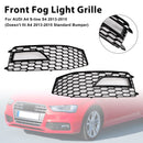 Audi A4 S-line/S4 2013-2016 Grade de malha em favo de mel para-choque dianteiro 2pcs luz de neblina grade de cobertura 8K0 807 682M 8K0 807 681 L-4