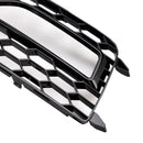 2012-2016 Audi A4 Sline / S4 Grill RS4 Style Mesh Front Bumper Gloss Black Grill + Fog Light Grille Kit-15