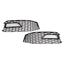 2012-2016 Audi A4 Sline / S4 Grill RS4 Style Mesh Front Bumper Gloss Black Grill + Fog Light Grille Kit-2