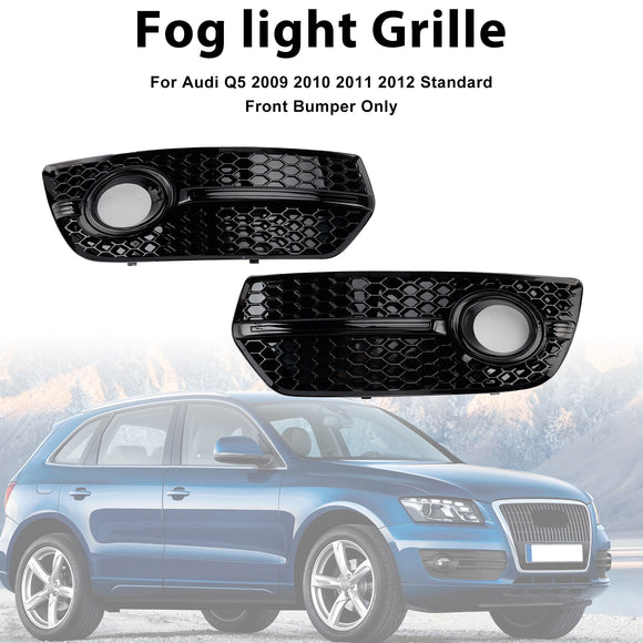 2009-2012 Audi Q5 Standaard Honingraat Zwart Mistlamp Grille Voorbumper Onderste Grill 8R0807681A 8R0807682A