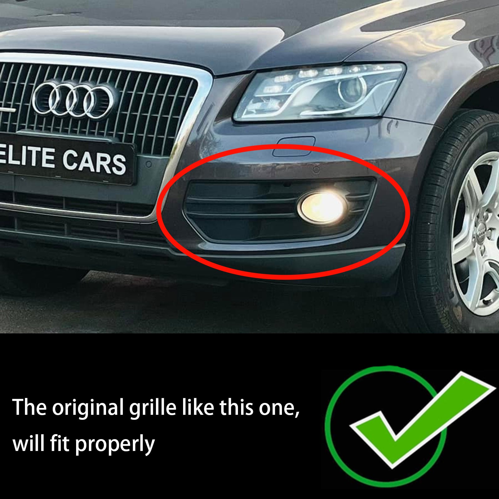 Audi 2009-2012 Q5 parachoques delantero estándar 2 piezas parachoques delantero parrilla luz antiniebla cubiertas de lámpara - 0