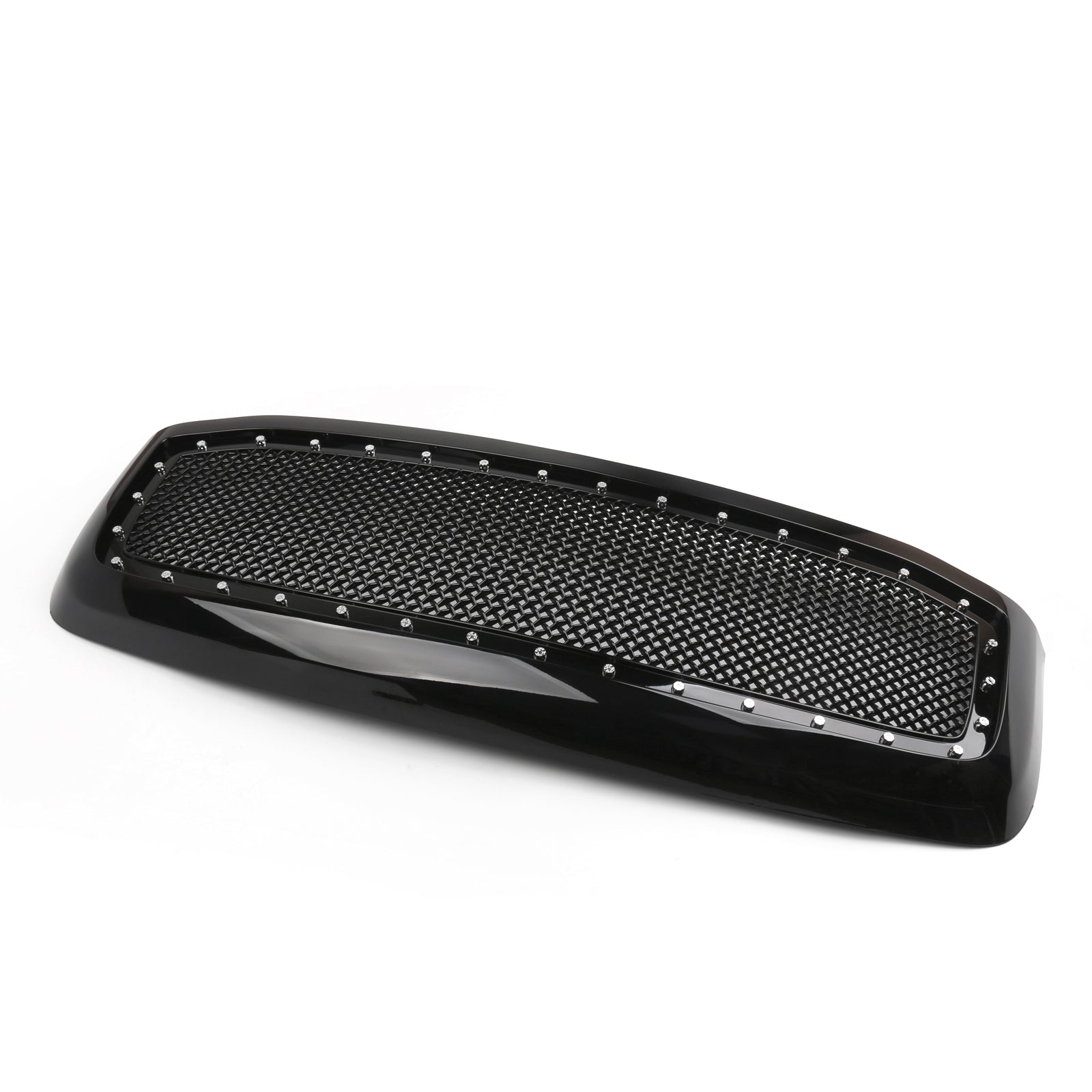 2006-2008 Dodge Ram 1500 2500 3500 Front Grill Mesh Rivet Style Gloss Black Front Bumper Grille