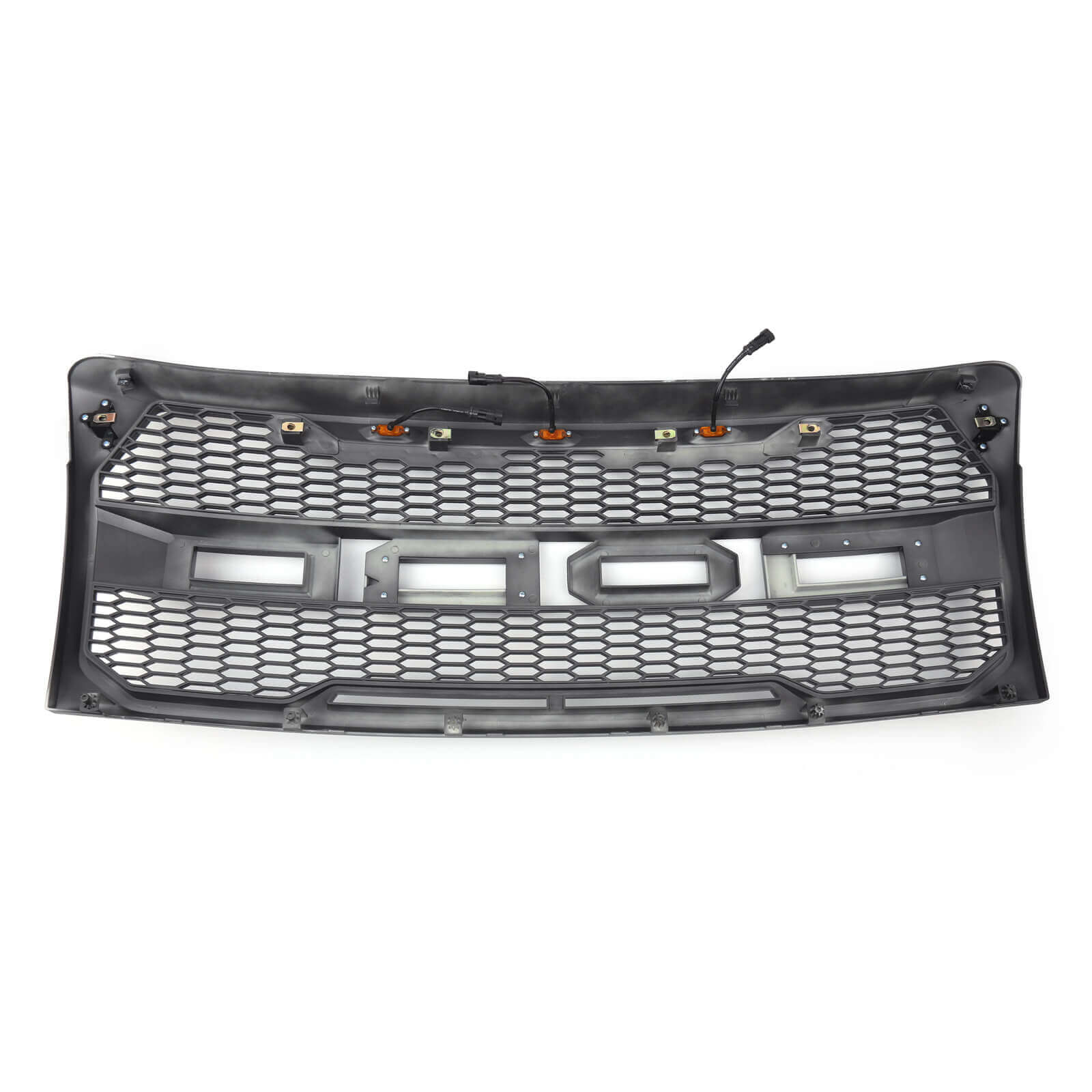 Calandre de remplacement Ford F150 XLT/Lariat/King Ranch/FX4 2009-2014 avec grille de style Raptor gris noir à LED