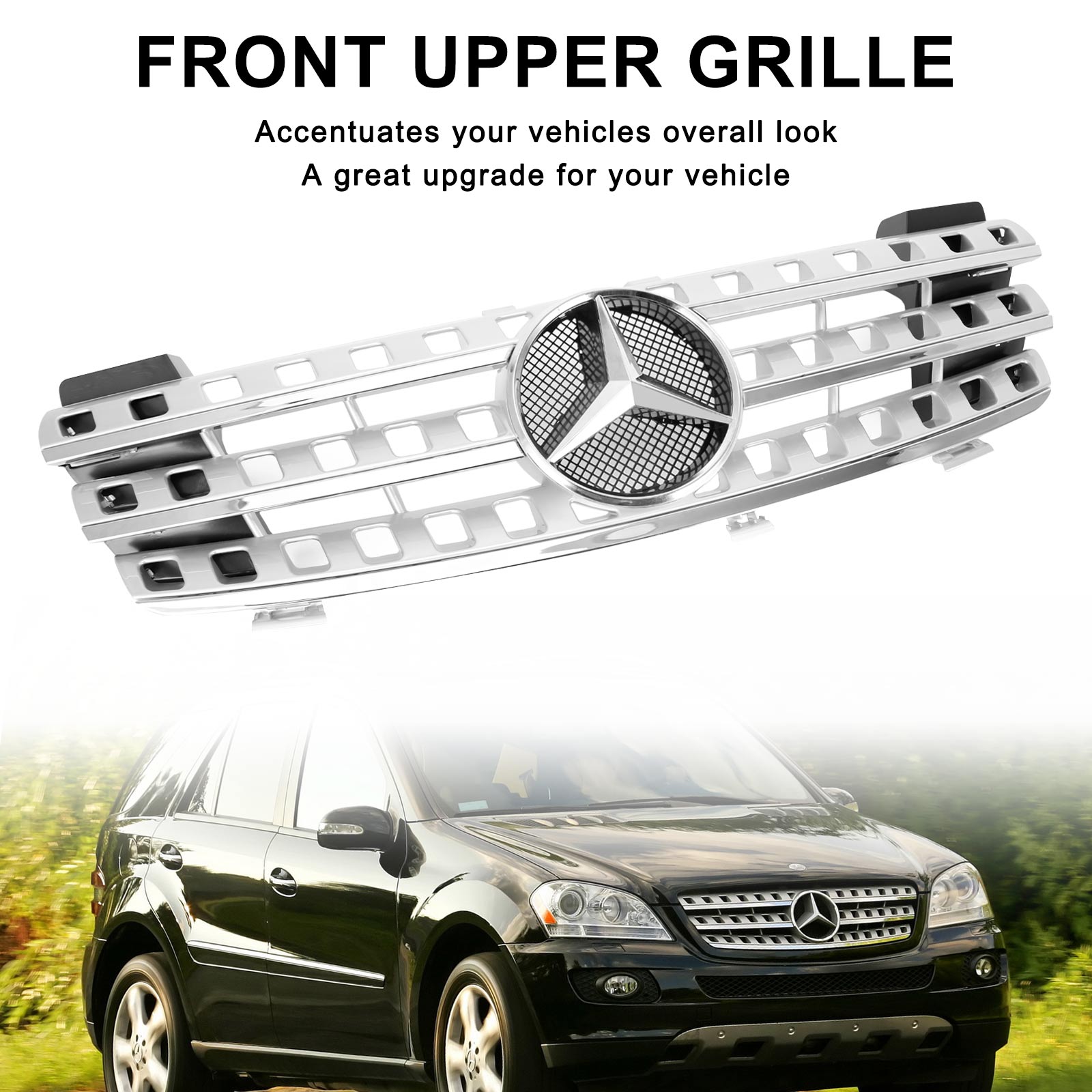 2005-2008 Mercedes ML-Class W164 ML320/300/350/500 AMG Style Benz Front Grill Chrome Grille