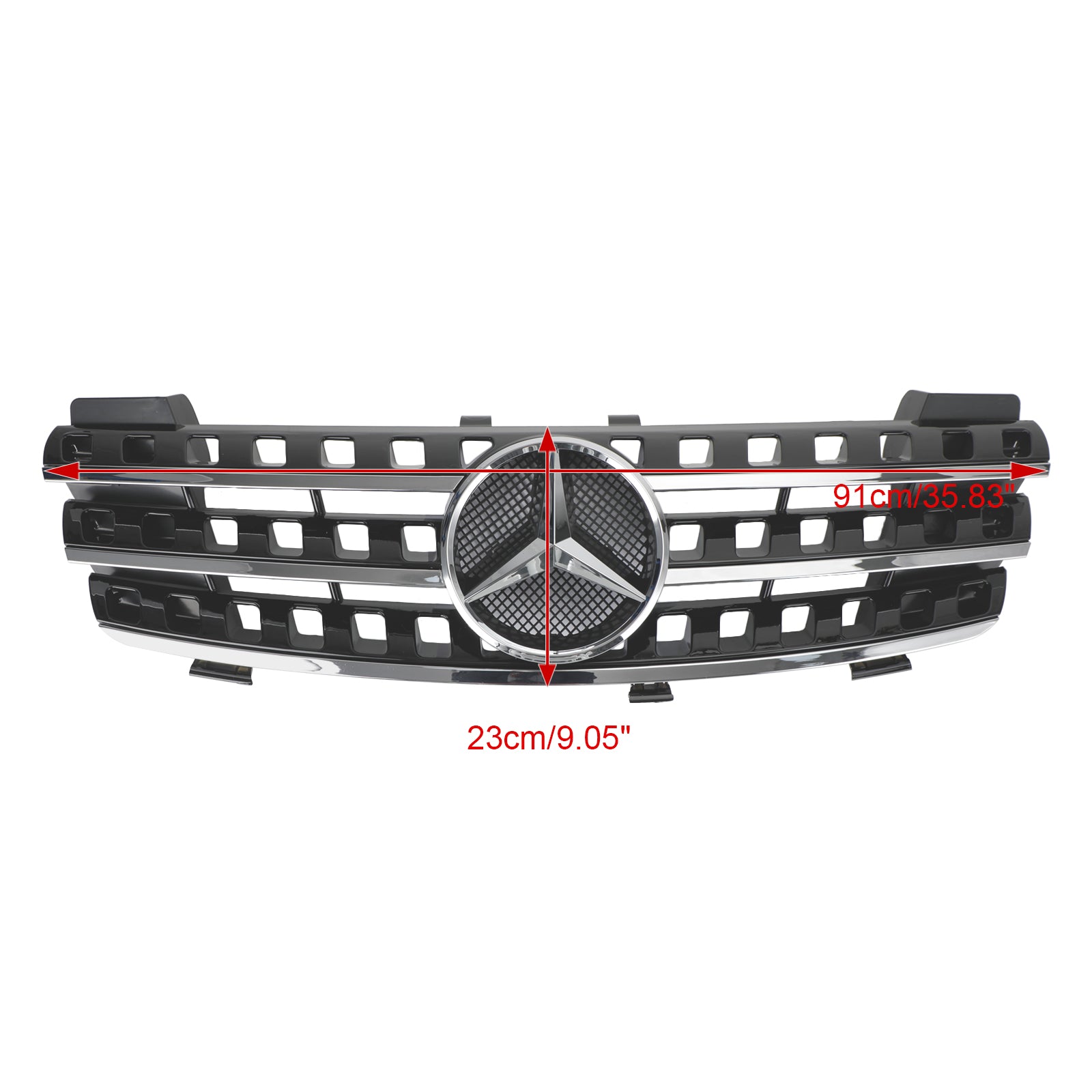 Calandre avant Mercedes Benz Classe ML W164 ML320/300/350/500 2005-2008 style AMG calandre noire chromée - 0