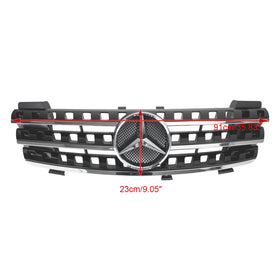 Mercedes Benz Classe ML W164 Calandre de remplacement pour pare-chocs avant noir avec emblème étoile (2005, 2006, 2007, 2008) - 0