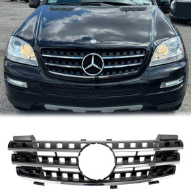 Comprar negro Mercedes Benz Clase ML 2005-2008 W164 Parrilla delantera cromada negra ML320/300/350/500