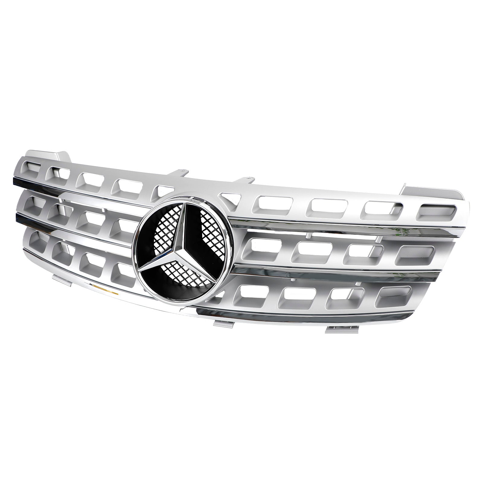 Calandre avant de style AMG Mercedes Benz Classe ML W164 ML320/300/350/500 2005-2008 Grille chromée argentée